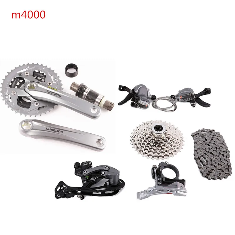SHIMANO ALIVIO M4000 M4050 T4060 3x9S 27S Скорость MTB велосипедный комплект с гидравлическим дисковым тормозом интегрированный FC-M4050 FC-T4060
