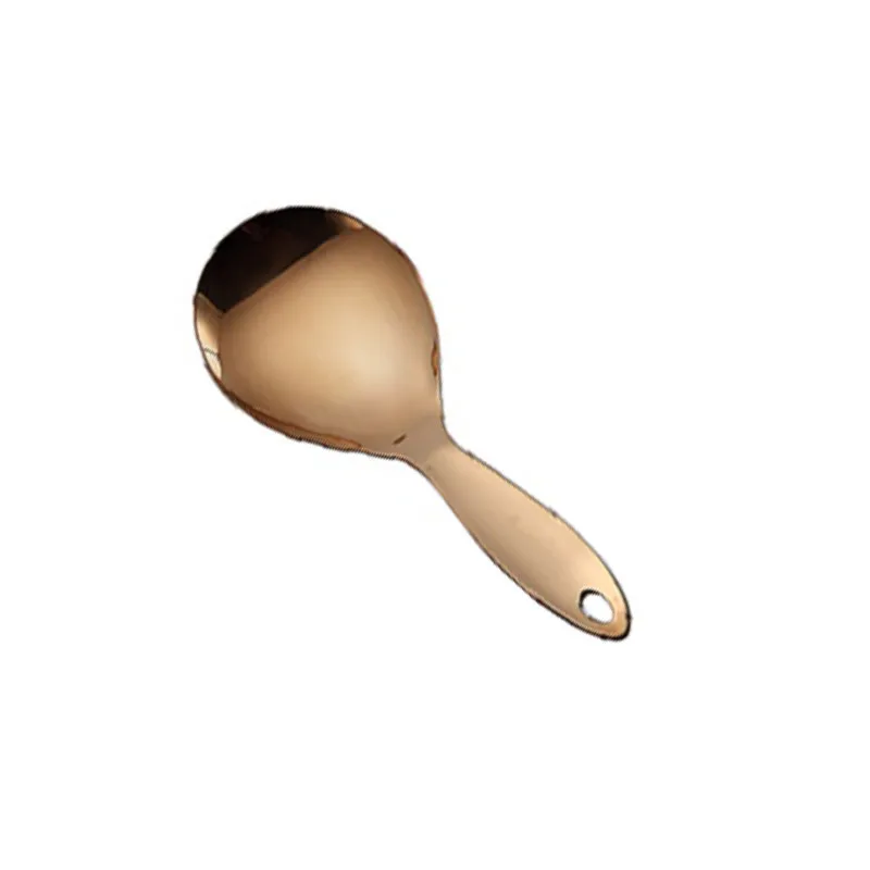 rice spoon 1 шт. титановая розовая позолоченная Нержавеющая сталь кухонная ложка-Лопатка кухонный набор кухонных инструментов Cocina Utensilios - Цвет: rice spoon