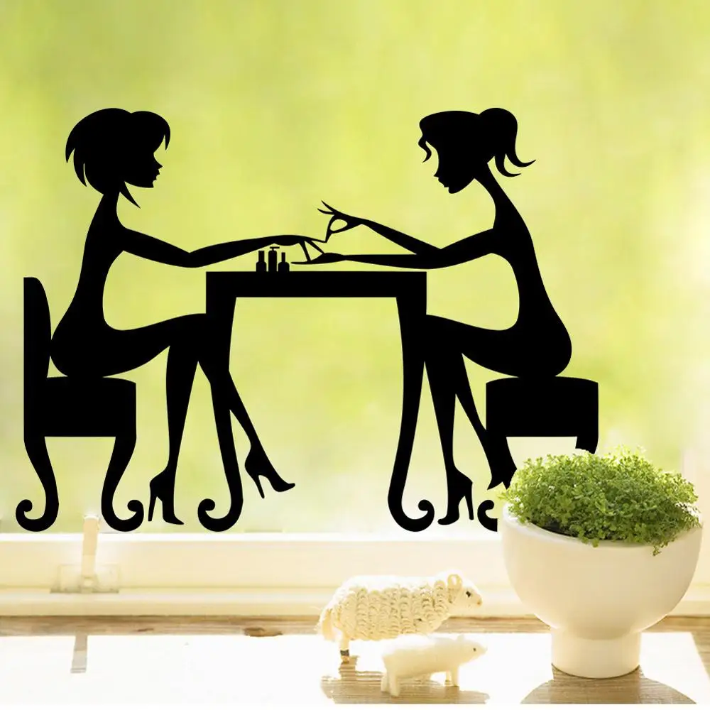 

Nail Beauty Salon Wall Sticker Wall Decor Removable DIY Art Wall Decals Nail Salons Decoration Accessories Stickers Mural