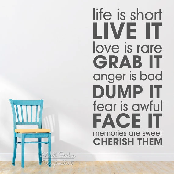

Life Is Short Quotes Wall Decal Motivational Quotes Wall Sticker DIY Vinyl Life Wall Lettering Inspirational Cut Vinyl Q228