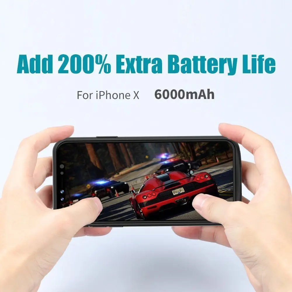 HOT Power Bank Portable Charging Backup Battery Case cover For iphone X Aluminium mobile phone Protector case coque for | Мобильные