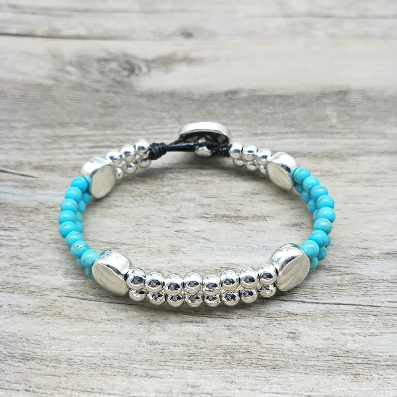 Модный винтажный браслет из серебра 3 мм бисер сплава и синтетических бусин