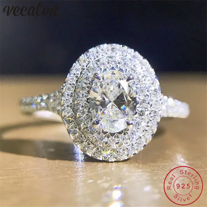 

Кольцо женское из серебра с фианитом, 1 карат, 5 А