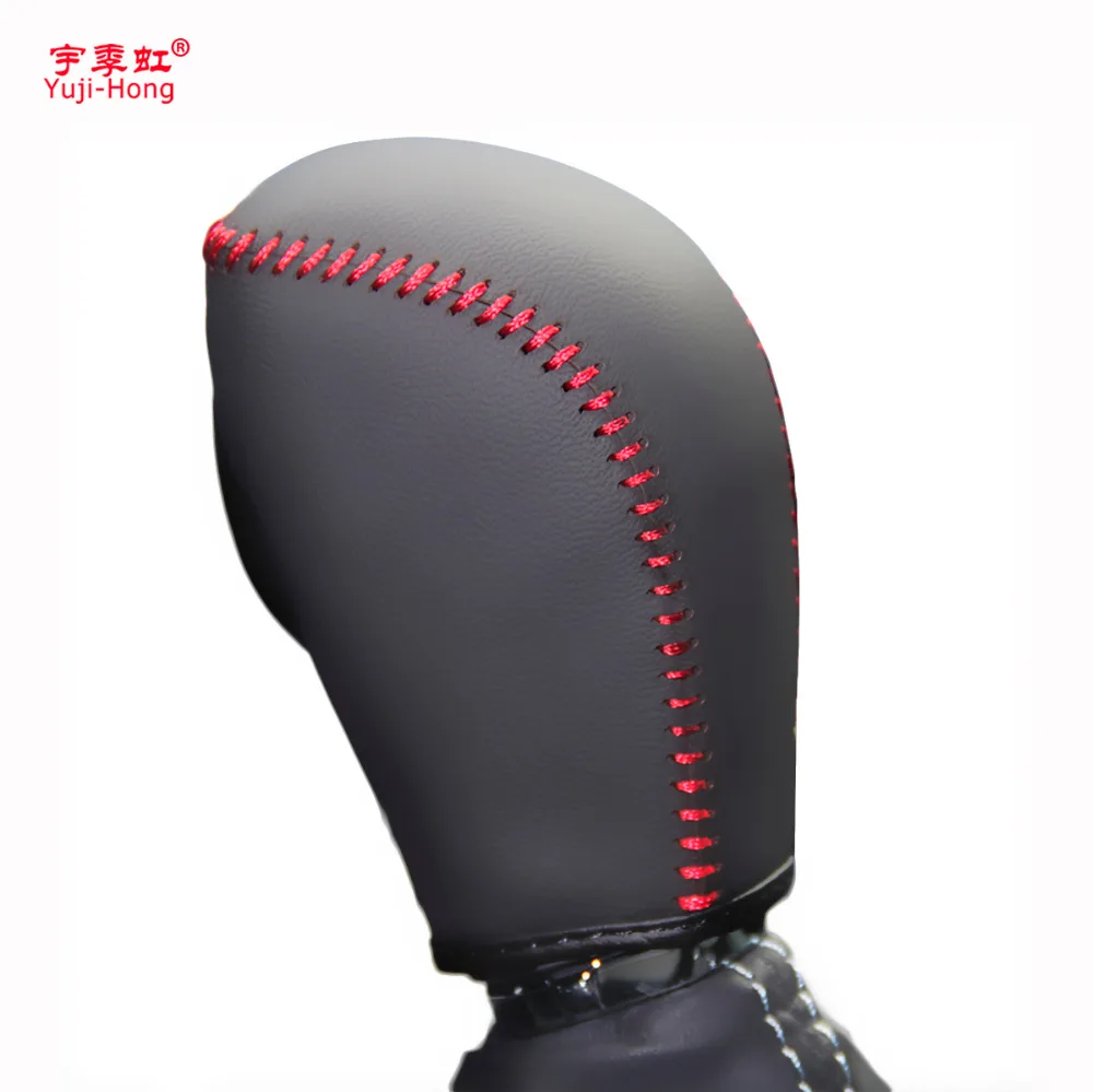 

Yuji-Hong Car Gear Covers Case for Subaru XV 2012~2014 Forester 2013~2016 Automatic Shift Collars Genuine Leather Hand-stitched