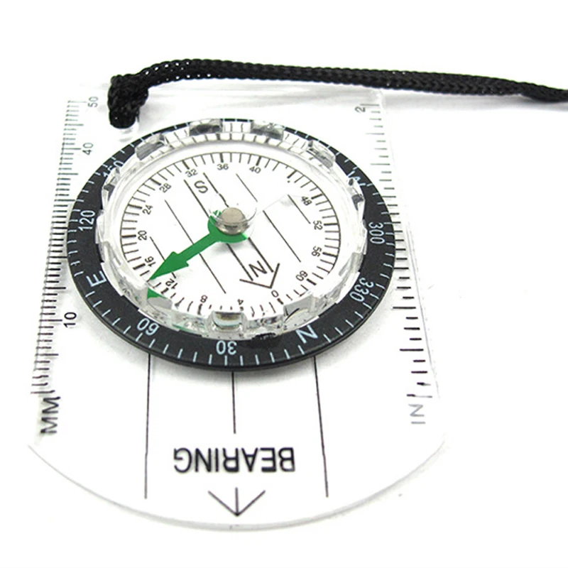 Mini professional compass map scale ruler outdoor hiking camping travel cycling scouts military navigation survival tool | Спорт и