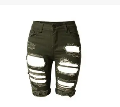 Женские эластичные шорты до колена модные облегающие армейского зеленого цвета