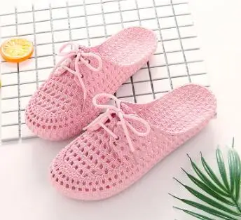 Pink Г. Летние женские тапочки Baotou с перфорацией; модная обувь с мягкой подошвой; женская обувь; пляжные сандалии и шлепанцы - Цвет: Pink