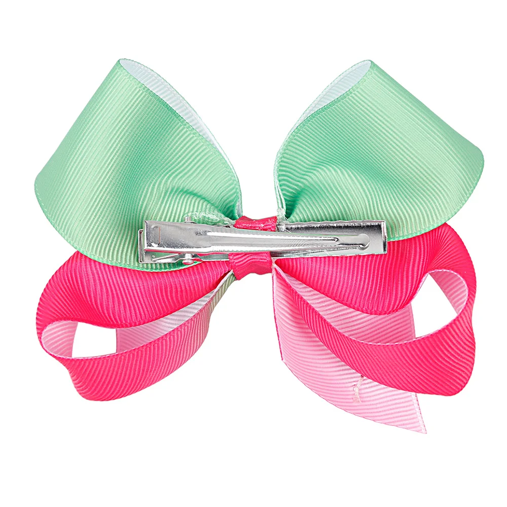 

4 Pieces/Card Boutique Sequin Hair Bow With Clips For Girls Kids Handmade Rainbow Bows Hairpins Best Gift Hair Accessories