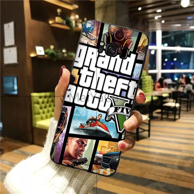 A6 MaiYaCa rockstar gta 5 Grand Theft Smart Cover черный мягкий чехол для телефона чехол для Galaxy S6 edge plus s7 edge s8 plus s9 plus - Цвет: A6