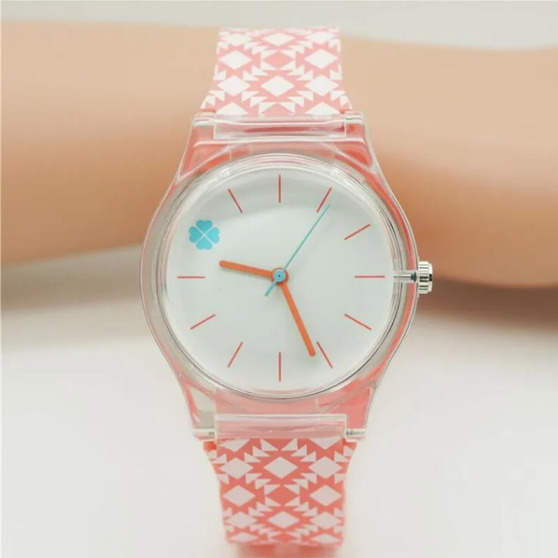 New Arrival Brand Wristwatch Quartz Four Leaf Clover Couple Design Sports Silicone Ladies Kids Watch Relogio Kol Saati