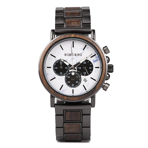 BOBO BIRD Relogio Masculino мужские часы Военная Хронография наручные часы в ретро-стиле Relojes Hombre - Цвет: P09-5