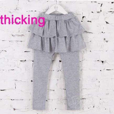 thick gray Новинка Осень и зима дети все-матч Торт Одежда для девочек ребенок леггинсы юбка брюки длинные брюки - Цвет: thick gray