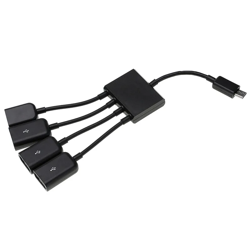 Micro USB для 3 портового 2 0 с 1 портовым зарядным HUB OTG адаптером черного цвета|micro usb|micro