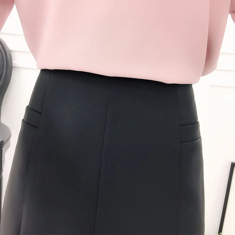 

Chiffon Blouse Top & Flower Bust Skirt Of Tall Waist Two-Piece Outfit Clothing Set Women Girl Vestido Design Elegant Embroidery