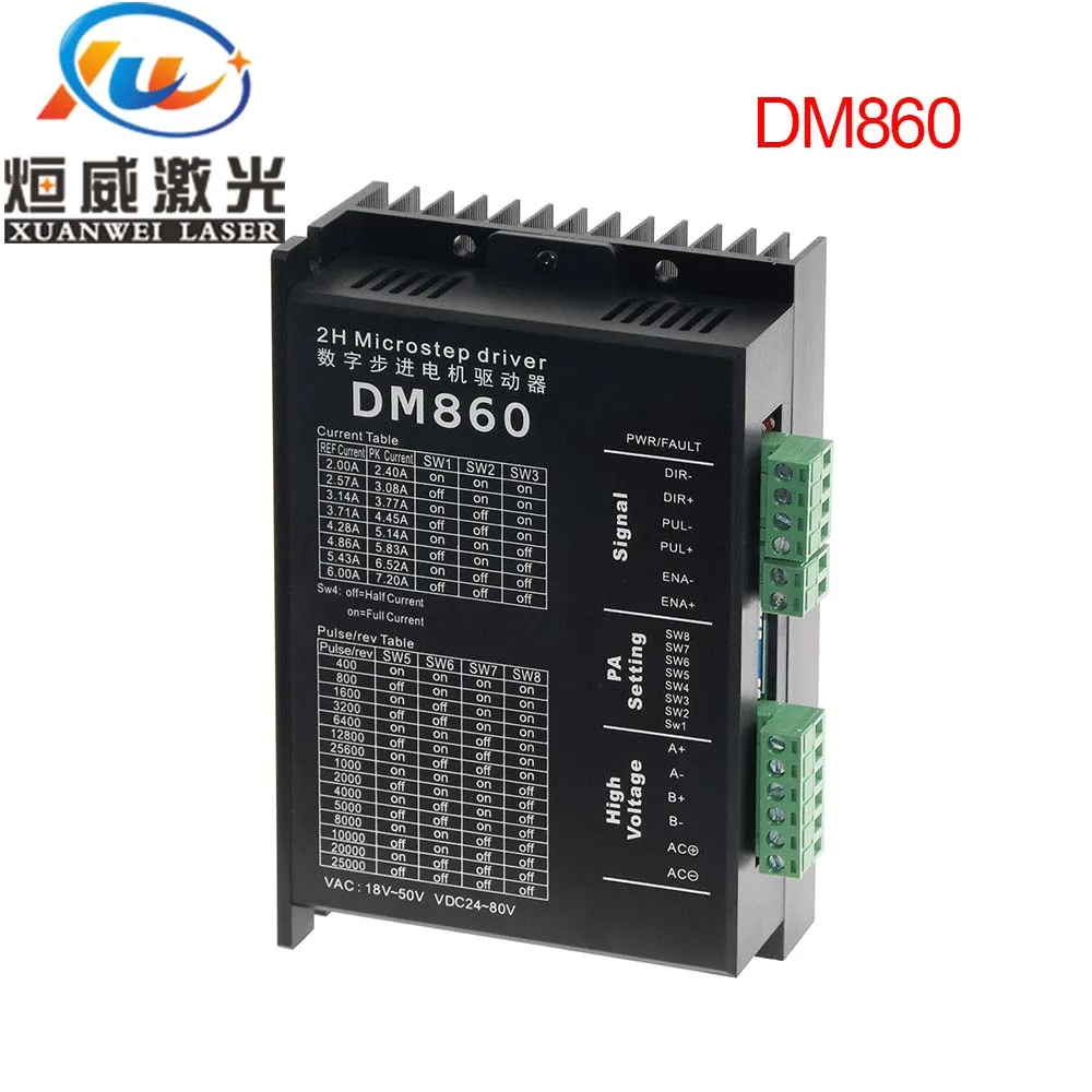 DM860 Драйвер шагового двигателя контроллер microstep Бесколлекторный двигатель