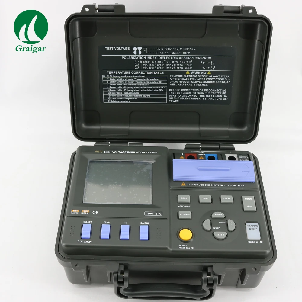 

YH510 High Voltage Digital Insulation Tester YH-510 Digital Megger 5Tohm 5KV Temperature compensation