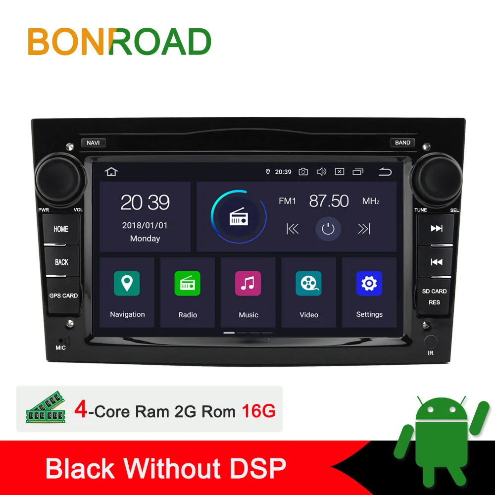 Black Without DSP 2Din Android 9,0 Автомобильный мультимедийный плеер для Opel Astra Vectra Antara Zafira Corsa Автомобильная интеллектуальная система Радио gps навигация - Цвет: Black Without DSP