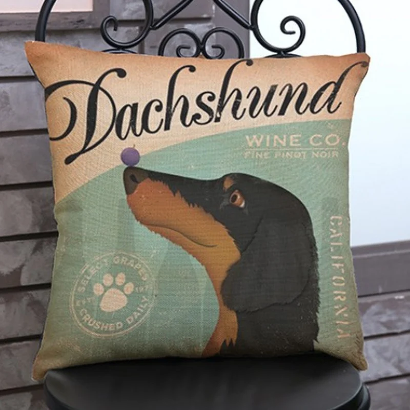 Винтажная такса черная серая коричневая собака щенок с гарнитурой домашний