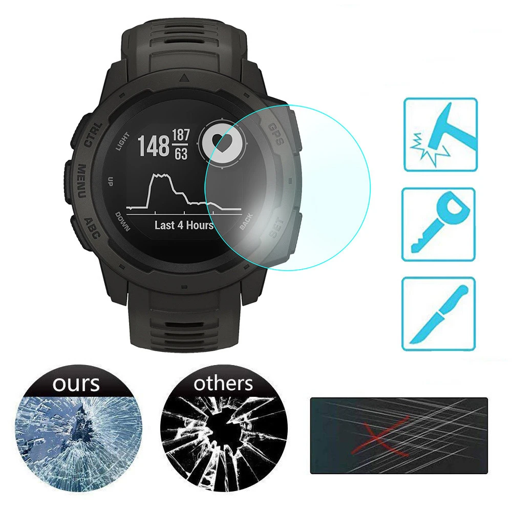 5 шт. полноэкранная Защитная пленка для часов Garmin Instinct HD 9H 2.5D закаленное защитное