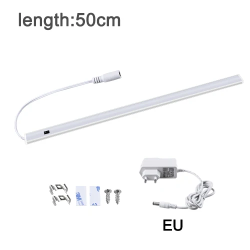 50cm EU Adapter EeeToo Кухня светильник ручная развертка движения Сенсор под шкаф светильник бар светодиодные ленты 12V светодиодный шкаф гардероб светильник s для Кухня - Цвет: 50cm EU Adapter