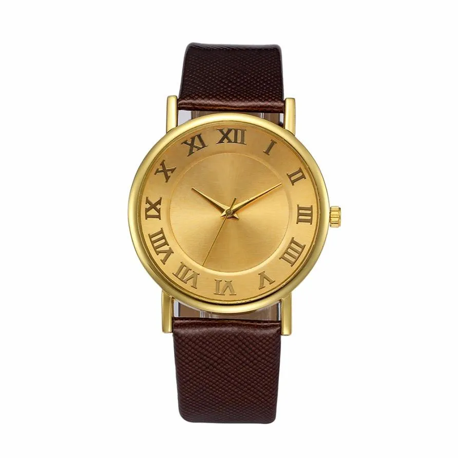 Vintage fashion Women's Watch Fashion Retro Digital Dial Leather Band Quartz Analog Wrist Watches Relogio Feminino#60 | Наручные часы