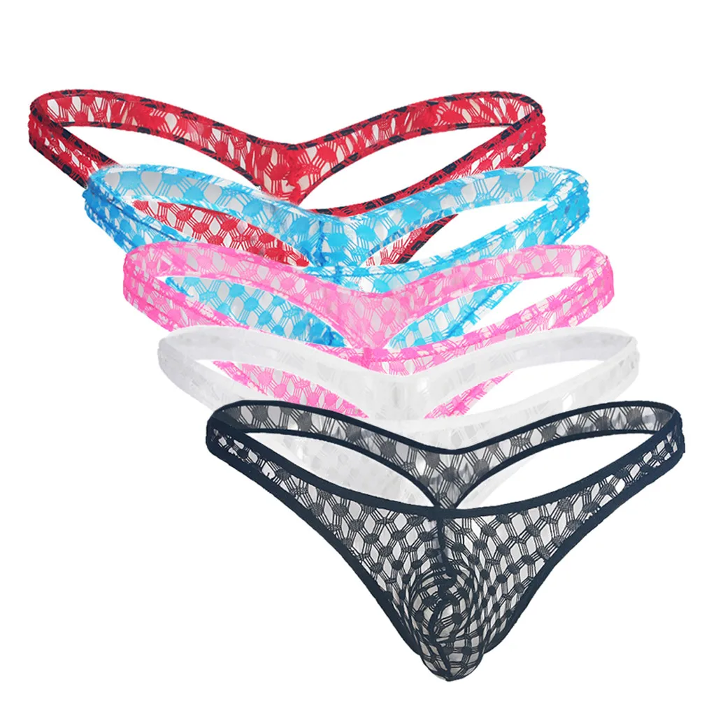 5 шт. сексуальные прозрачные мужские стринги из сетчатой ткани u образные с