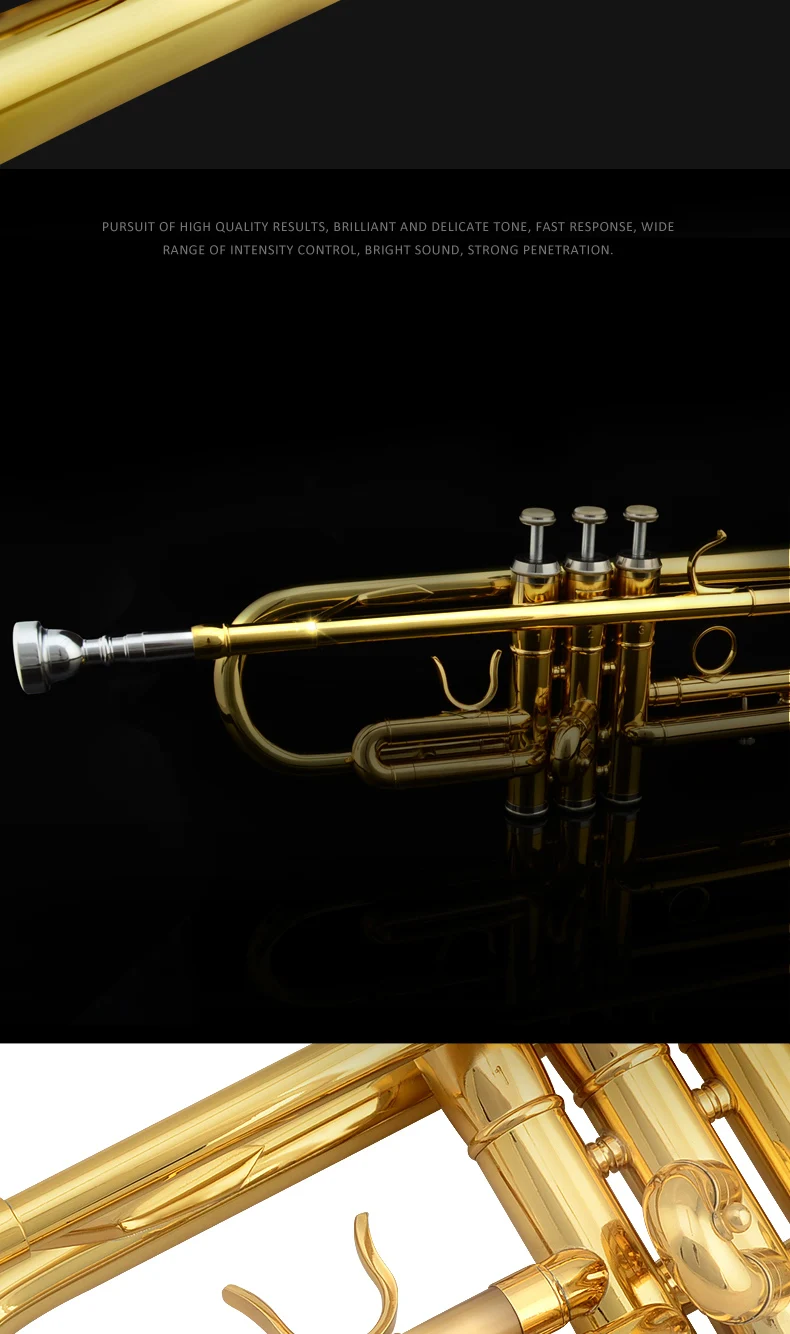 JAZZOR JZTR-300 Bb новичок Труба золото и серебро тромпита с профессиональной трубы мундштук и мягкий чехол
