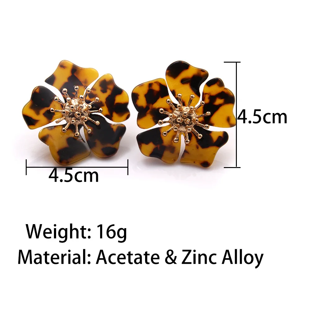 

Bohemia Colorful Acrylic Flower Korean Earrings 2019 For Women Jewelry Fashion Statement Earrings Wholesale