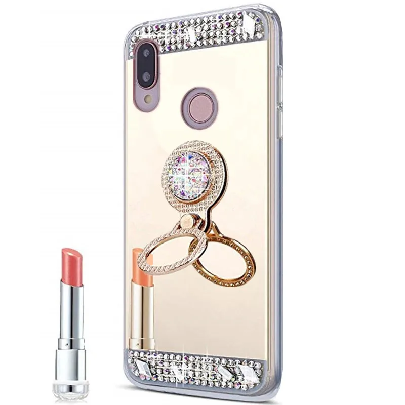Роскошный зеркальный чехол для телефона Honor 10 lite 8C 8X 7C 7A bling Для Huawei P20 P30 P Smart 2019 Y9 Y6