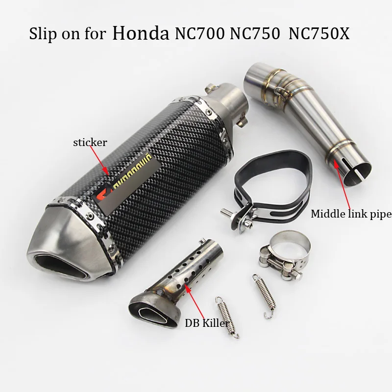 5 цветов слипоны для Honda NC700 NC750 NC750X глушитель мотоцикла со средним соединением трубы из нержавеющей стали