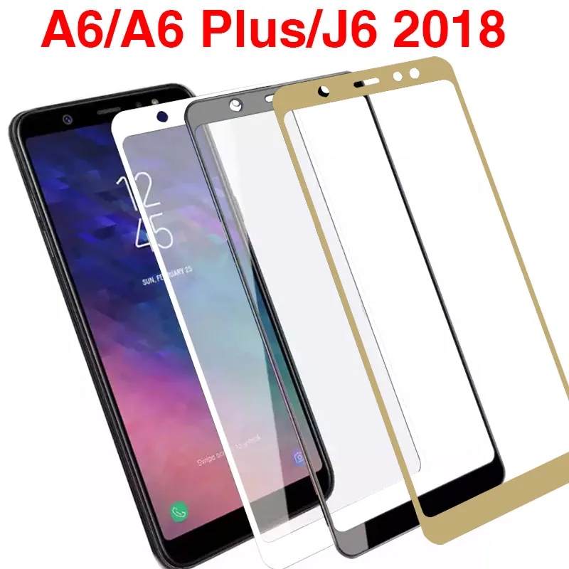 Защитное стекло закаленное для Samsung Galaxy A6 Plus J6 2018 | Мобильные телефоны и