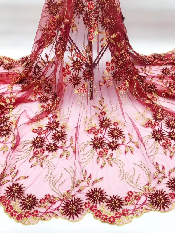 Новые высококачественные черные тюлевые бисерные французские нигерийские