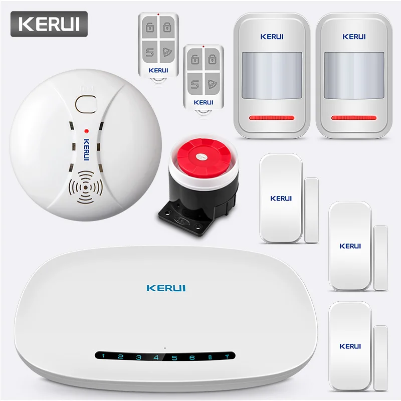Kit 3 KERUI W19 беспроводной телефон приложение дистанционное управление сообщение Push автоматический набор домашней безопасности GSM сигнализация с ip-камерой Солнечная Сирена комплект - Цвет: Kit 3
