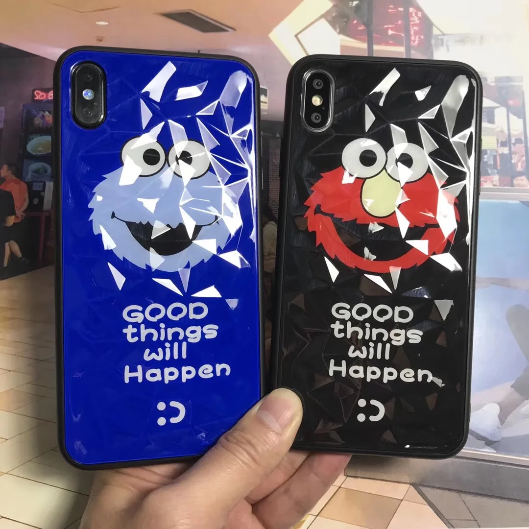 Cute Cartoon diamond shell Winnie Pooh Pikacus Case For iPhone X Xs Max Xr 10 7 8 6 6s Plus Flamingo Sesame Street Cover |