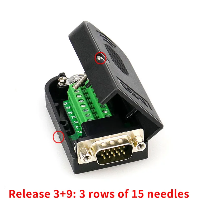 D-SUB DB15 VGA Мужской Женский головка 3 ряда 15 контактный разъем распределительный терминал винтовой Тип DIY разъем для отправки отвертки