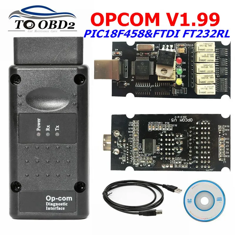 Прошивка V1.99 OPCOM 1 99 для Opel OBD2 OP COM/OP COM диагностический инструмент с чипом PIC18F458 FTDI