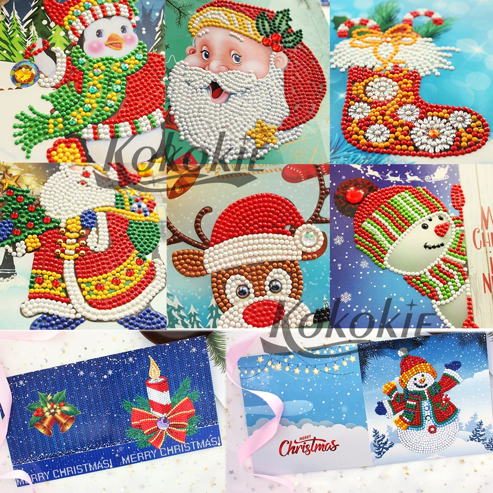 Сделай Сам Рождество открытки для детей подарки открытка с алмазным украшением