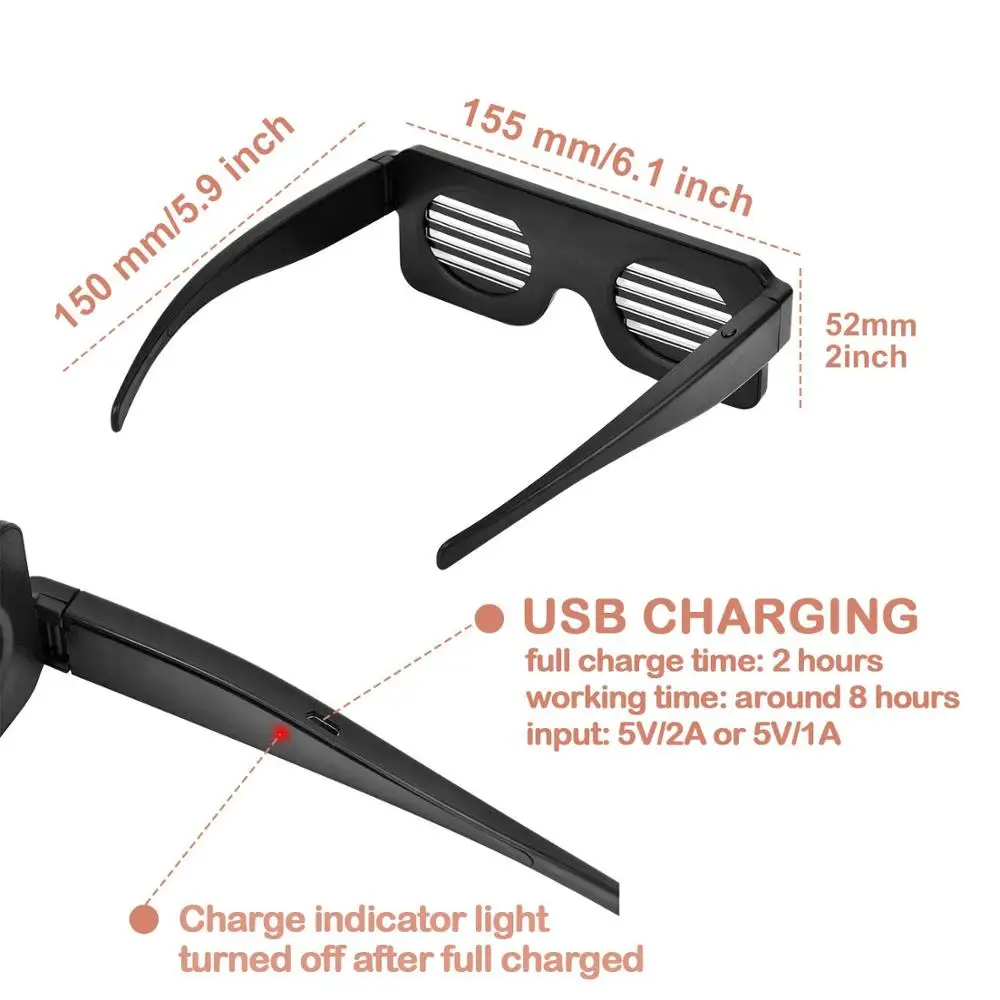 Новинка светящиеся очки для вечеринки с быстрой вспышкой 11 режимов USB зарядка