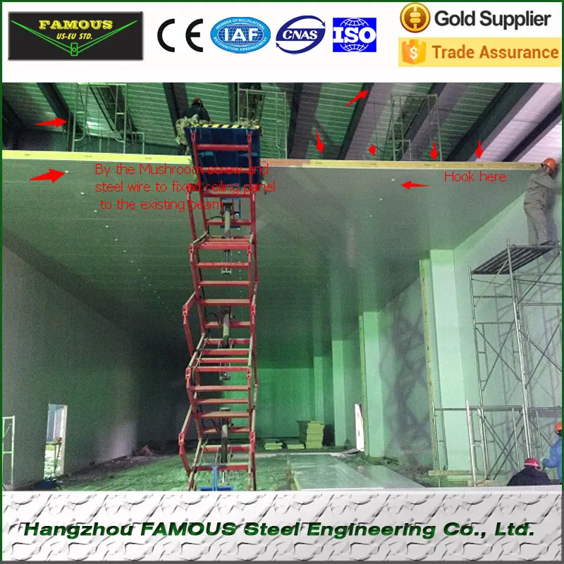 Полиуретановые Сэндвич стальные панели для использования на перегородках|paneling