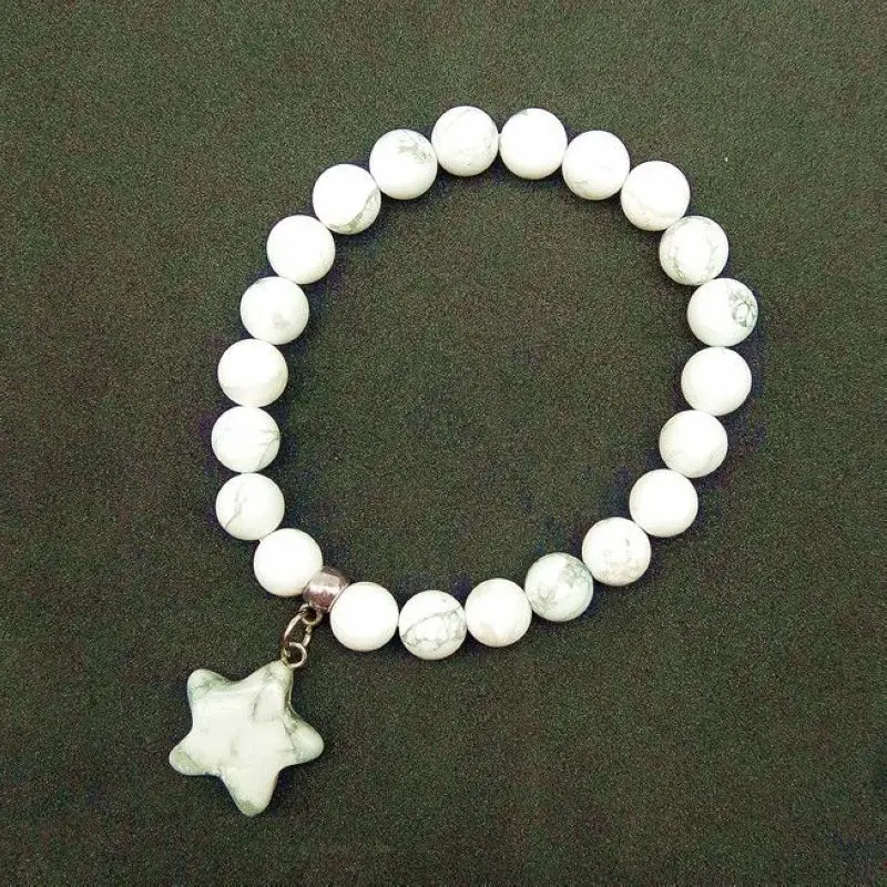 11 цветов натуральный камень Бусины Кулон Пентакль браслеты розовый Кристалл