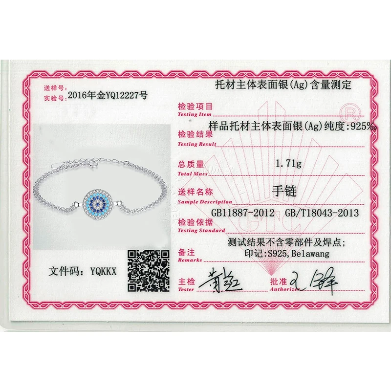 ELESHE Lucky 925 Sterling Silver Round Blue Eyes Power Tennis Bracelet CZ Adjustable Link Chain Bracelets Jewelry | Украшения и