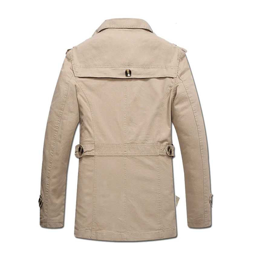 EICHOS мужской весенний Тренч высокое качество 100% хлопок мужская верхняя одежда