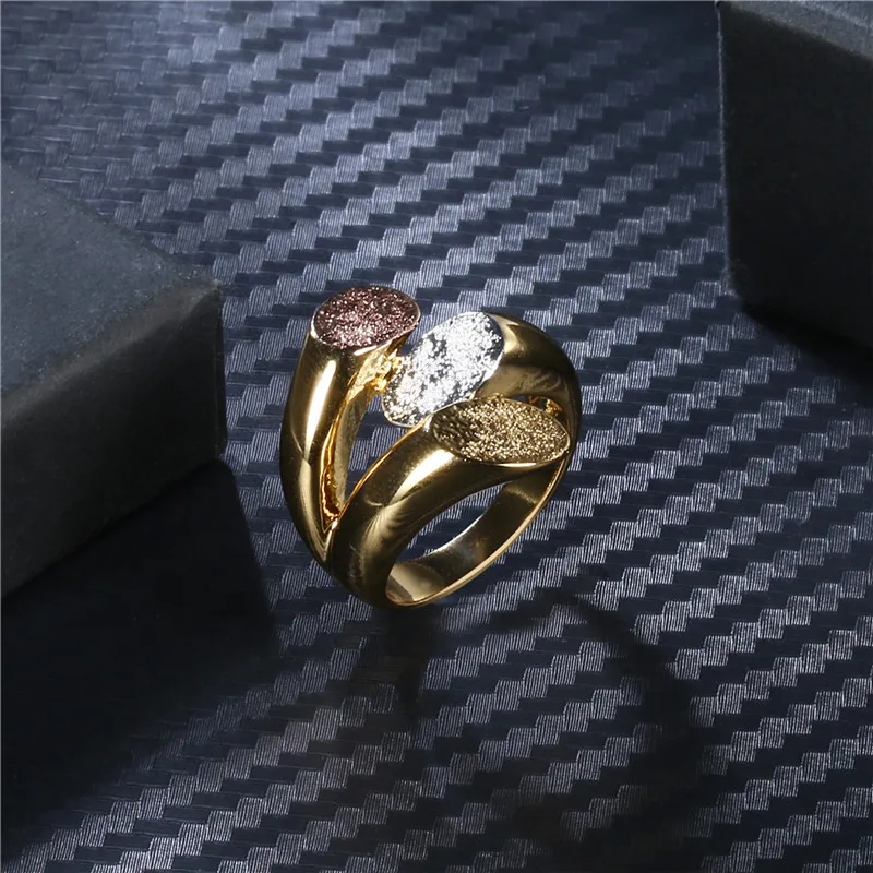 Romad 3 Color Wide Rings Charm Personalized Anillos Jewelry For Women Elegant Party Wedding Rose Gold Open Ring bague | Украшения и