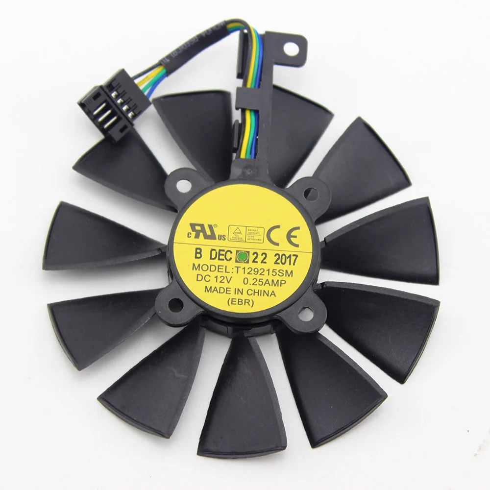 87 мм T129215SU DC 12 В 0.50AMP T129215SM 4 контактный проводной охлаждающий вентилятор для ASUS