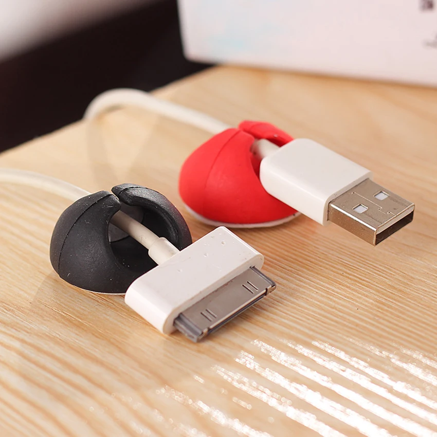 6pcs/lot Self-adhesive Desktop Wire Organizer Clip Cable Storage Winder Earphone USB Plug Drop Line Fixer Management Buckle |