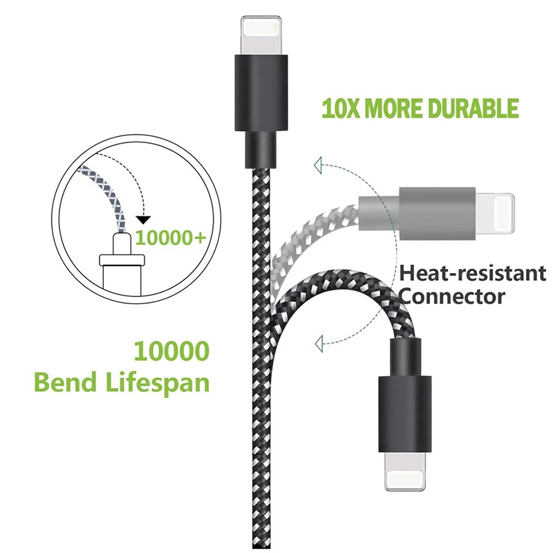 [10-Pack] Suntaiho Lighting cable cargador для iphone 8 для iphone X кабель для зарядки данных USB телефонный кабель для iphone 7 plus Кабель