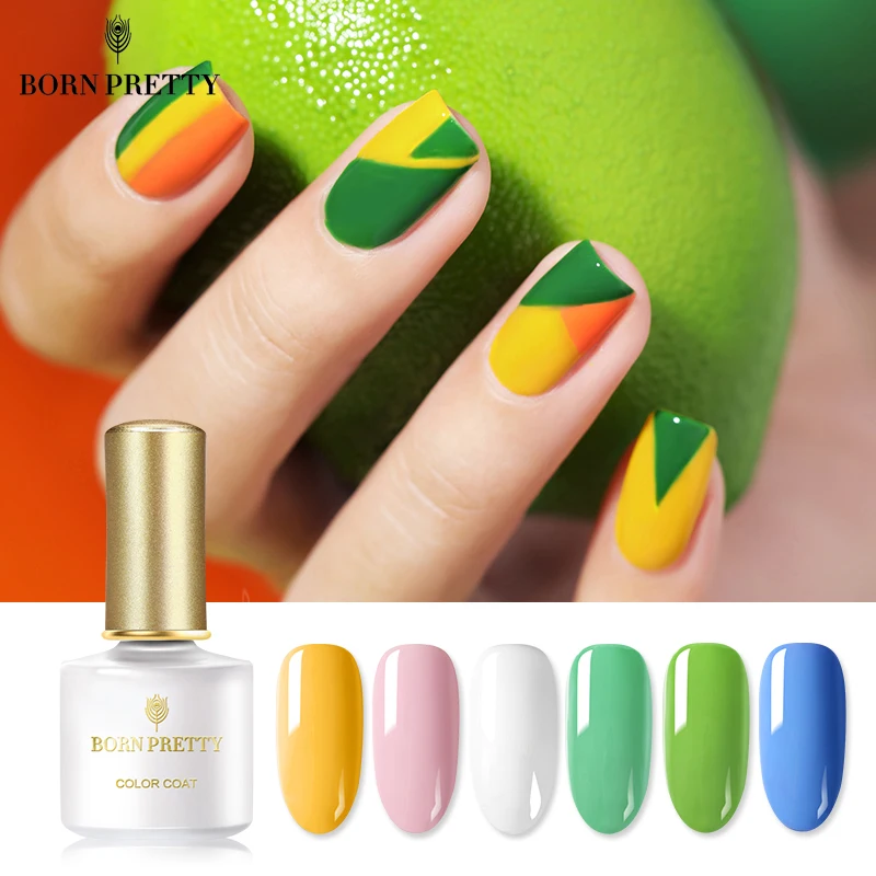 Гель лаки для ногтей BORN PRETTY Spring гель зеленого розового и телесного цвета УФ