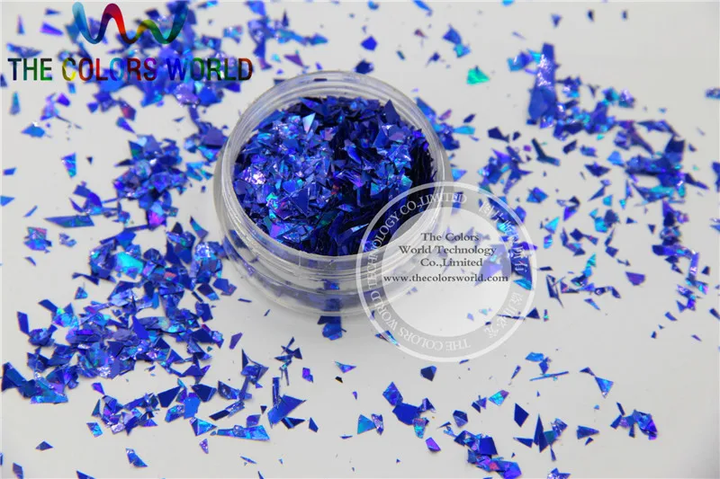 Голографический лист TCA705 из майлара ярко-синего цвета случайный размер хлопьев