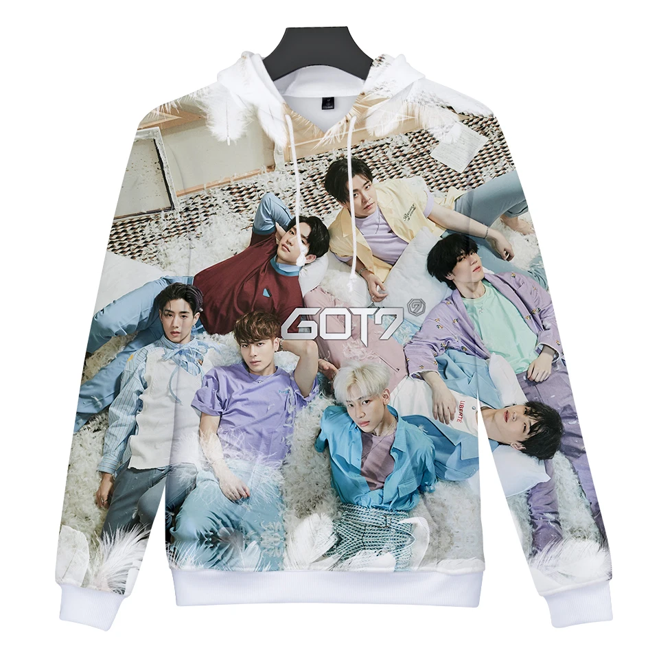 2018 GOT7 3D PTINTED представляем вам harajuku свободная толстовка с капюшоном Для женщин/Для