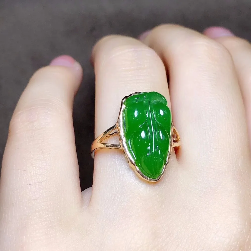 Лучшее кольцо из 18 каратного золота Hetian jade jasper|Кольца| |
